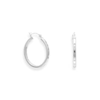 Thumbnail for 2mm x 24mm Square Tube Hoop Earrings