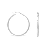 Thumbnail for 2mm x 35mm Square Tube Hoop Earrings