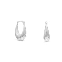 Thumbnail for Polished Puffed Oval Hoop Earrings