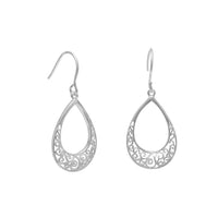 Thumbnail for Pear Shape Filigree Design French Wire Earrings