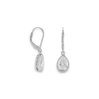 Thumbnail for Rhodium Plated CZ Drop Earrings