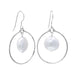 Open Circle French Wire Earrings with Coin Pearl Drop