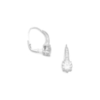 Thumbnail for Rhodium Plated Graduated CZ Lever Back Earrings