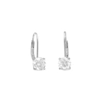Thumbnail for Rhodium Plated Lever Back CZ Earrings