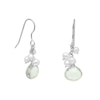 Thumbnail for Prasiolite and Cultured Freshwater Pearl French Wire Earrings