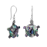 Thumbnail for Paua Shell Turtle French Wire Earrings