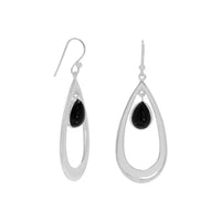 Thumbnail for Polished French Wire Earrings with Black Onyx Drop