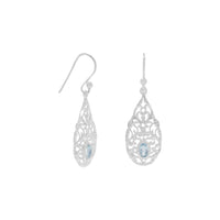 Thumbnail for Pear Shape Blue Topaz Drop Earrings