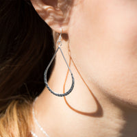 Thumbnail for Hammered Pear Shape French Wire Earrings