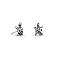 Thumbnail for Oxidized Turtle Stud Earrings