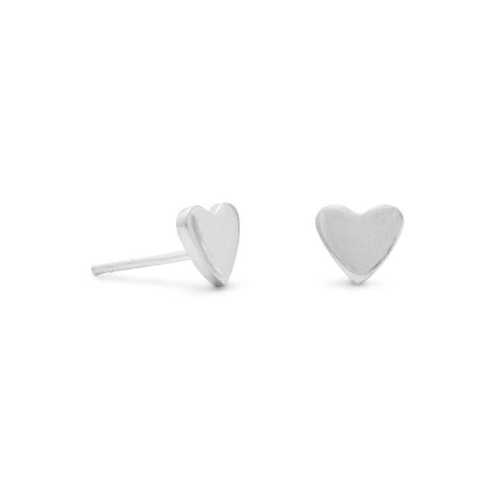 Polished Heart Stud Earrings