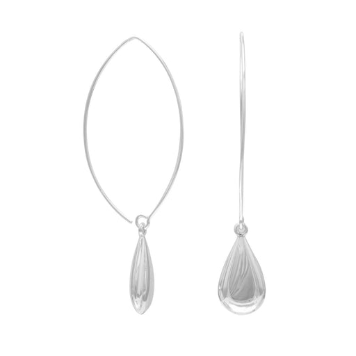 Marquise Wire Earrings with Pear Shape Drop