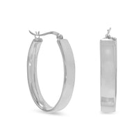Thumbnail for Flat 5.5mm Oval Hoop Earrings