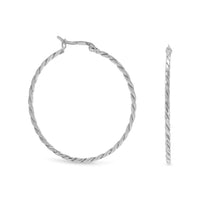 Thumbnail for Thin Twist Hoop Earrings