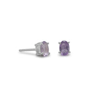 Thumbnail for Faceted Oval Amethyst Earrings