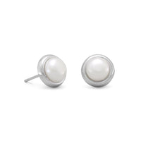 Thumbnail for Cultured Freshwater Button Pearl Stud Earrings