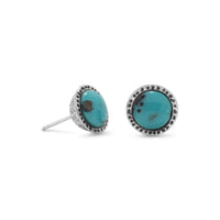 Thumbnail for Oxidized Stabilized Turquoise Stud Earrings