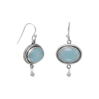Thumbnail for Oxidized Chalcedony Drop Earrings