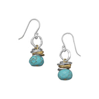Thumbnail for Two Tone Turquoise Drop Earrings
