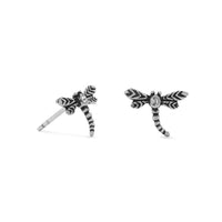 Thumbnail for Oxidized Crystal Dragonfly Earrings