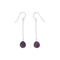Thumbnail for Amethyst Chain Drop Earrings
