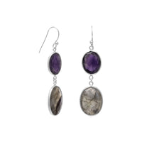 Thumbnail for Freeform Amethyst and Labradorite Earrings