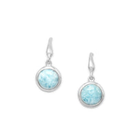 Thumbnail for Rhodium Plated Larimar Drop Earrings