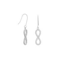 Thumbnail for Rhodium Plated CZ Infinity Drop Earrings