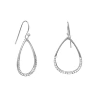 Thumbnail for Rhodium Plated CZ Pear Drop Earrings