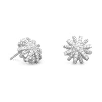 Thumbnail for Domed CZ Starburst Earrings