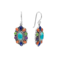 Thumbnail for Oxidized Multistone Oval Earrings