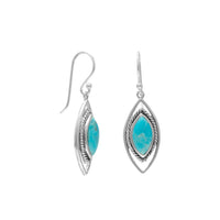 Thumbnail for Oxidized Marquise Reconstituted Turquoise Earrings