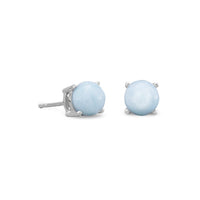 Thumbnail for Rhodium Plated Larimar Stud Earrings