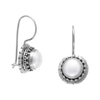 Thumbnail for Oxidized Cultured Freshwater Pearl Earrings with Bali Edge
