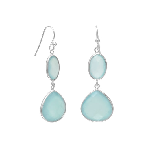 Sea Green Chalcedony Drop Earrings