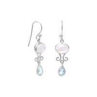 Thumbnail for Rainbow Moonstone and Blue Topaz Drop Earrings