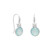 Thumbnail for Faceted Sea Green Chalcedony Earrings with 