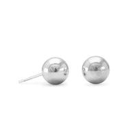 Thumbnail for Rhodium Plated 8mm Ball Stud Earrings