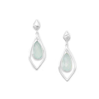 Thumbnail for Faceted Green Chalcedony Drop Earrings