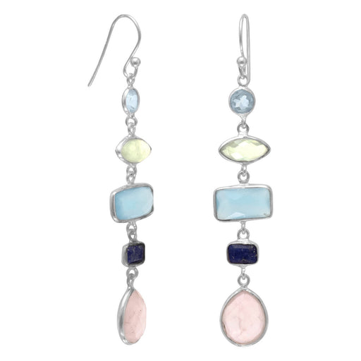 Gorgeous Multistone Long Drop Earrings