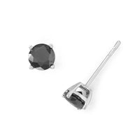 Thumbnail for Rhodium Plated Black CZ Stud Earrings