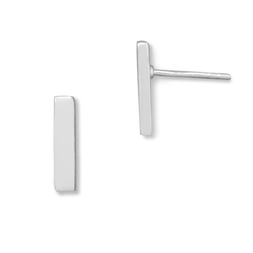 Silver Bar Stud Earrings