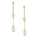 14 Karat Gold Plated Lariat Style Earrings with Chalcedony Drop