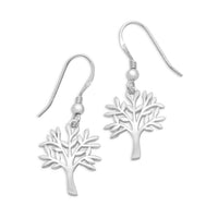 Thumbnail for Rhodium Plated Tree Earrings