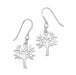 Rhodium Plated Tree Earrings