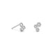 Rhodium Plated CZ Honeycomb Post Earrings