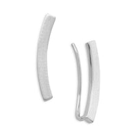 Thumbnail for Rhodium Plated Curved Bar Ear Climbers