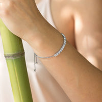 Thumbnail for Rhodium Plated CZ Friendship Bolo Bracelet