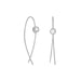 Rhodium Plated Thin Wire with Bezel CZ Earrings