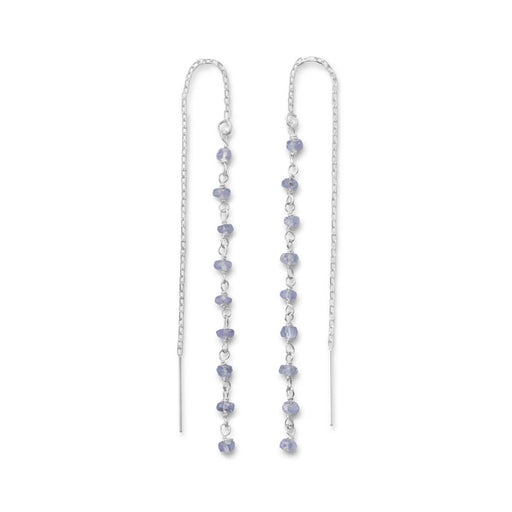 Tanzanite Bead Threader Earrings